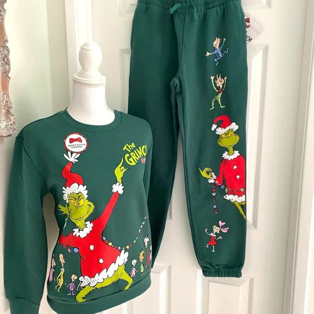 Target Kids' Dr. Seuss The Grinch Evergreen Fleece Graphic Sweatshirt & Pants